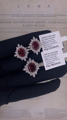 CLEARANCE BEST | Red Ruby Gemstones Statement Diamond Jewelry Set 14kt