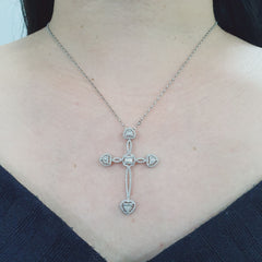 #LVNA2024 | Heart Religious Cross Pendant Diamond Necklace 14kt