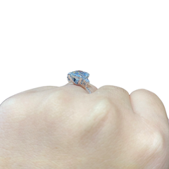 3.78cts J I1 Radiant Cut Diamond Engagement Ring 14kt IGI Certified | CLR