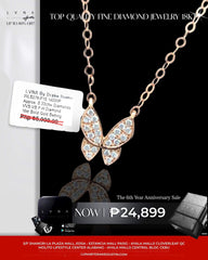 #LVNA2024 |Rose Butterfly Dainty  Diamond Necklace 18kt