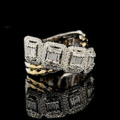 #LVNA2024 |  Multi-Tone Emerald Crossover Diamond Ring 14kt
