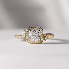 1.38cts K SI2 Cushion Cut Diamond Engagement Ring 14kt GIA Certified