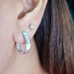 #TheSALE | Baguette In & Out Hoop Diamond Earrings 18kt