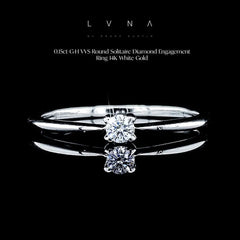 AMALIA | 0.12ct Round Classic Solitaire Diamond Engagement Ring 14kt
