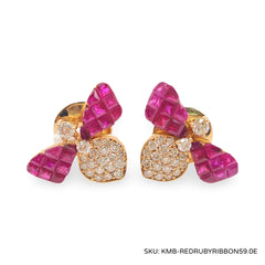 #TheSALE | Golden Bee Geniune Ruby Diamond Earrings 18kt
