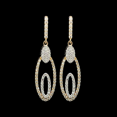 #LVNA2024 Multi-Tone Oval Dangling Diamond Earrings 18kt