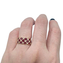 #TheSALE | Golden Red Ruby Statement Diamond Ring 14kt