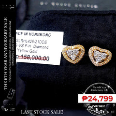 Golden Classic Heart Diamond Earrings 14kt