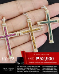 #LVNA2024 | Sapphire Religious Cross Pendant Diamond Necklace 14kt