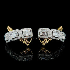 #LVNA2024 |  Multi-Tone Emerald Crossover Diamond Earrings 14kt