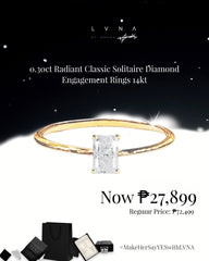 KATRINA | Radiant Classic Solitaire Diamond Engagement Ring 14kt