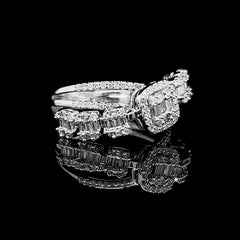 Cushion Deco Crossover Paved Diamond Ring 14kt