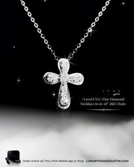 #LoveLVNA | Religious Cross Dainty Diamond Necklace in 16" or 18” 18kt