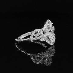 Floral Cluster Diamond Ring 14kt