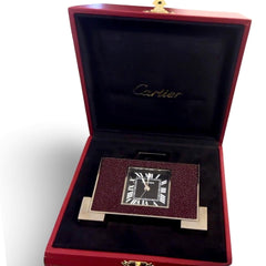 Cartier Shagreen & Steel Art Deco Style Pendulette Desk Clock