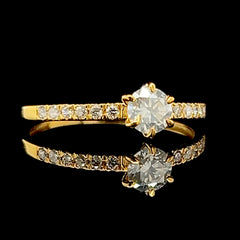 CLR | 0.81cts I SI1 Round Brilliant Diamond Engagement Ring 14kt