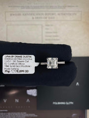 2.62ct I SI2 Square Emerald Cut Paved Diamond Engagement Ring 18kt IGI Certified