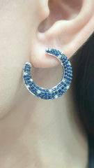 #LVNA2024 | Blue Sapphire Gemstones Paved Overlap Diamond Earrings 14kt
