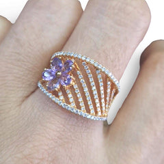 #TheSALE | Floral Amethyst Diamond Ring 18kt