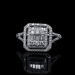 CLEARANCE BEST | Large Classic Cushion Halo Diamond Ring 14kt