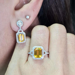 #TheSALE | Emerald Citrine Gemstone Diamond Jewelry Set 14kt