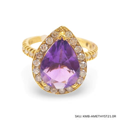 #TheSALE | Pear Amethyst Paved Diamond Ring 14kt