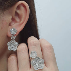 #TheSALE | Bouton De Camélia Dangling Diamond Jewelry Set 14kt