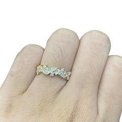 #LVNA2024 |  Golden Cluster Shape Diamond Ring 14kt