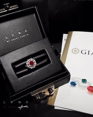 GIA Certified Ruby Gemstone Cocktail Diamond Ring 18kt | CLEARANCE BEST