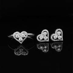 #LVNA2024 |  Trinity Heart Halo Paved Diamond Jewelry Set 14kt