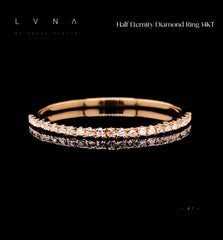 #EternityByLVNA | Rose Round Paved Half Eternity Diamond Ring 14kt