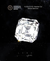 #LVNA2024 | 10.02ct G VS1 Asscher Cut Center Solitaire Diamond Necklace 18kt IGI Certified