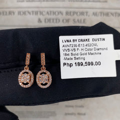 Rose Oval Baguette Paved Diamond Earrings 18kt