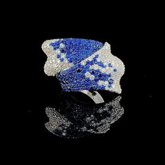 LVNA Signatures™️ | Large Blue Sapphire Gemstones Diamond Ring 18kt