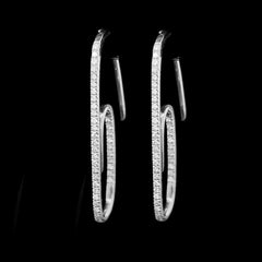 Paper Clip Diamond Earrings 14kt