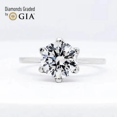 1.50ct H SI1 Round Cut Diamond Engagement Ring 18kt GIA Certified