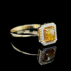 LVNA 签名稀有橙色钻石戒指 14 克拉