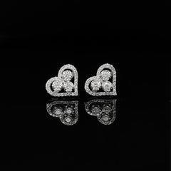 #LVNA2024 | Trinity Heart Halo Stud Diamond Earrings 14kt