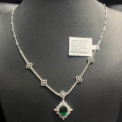 #LVNA2024 | LVNA Signatures Art Deco Green Emerald Gemstones Statement Diamond Necklace 14kt