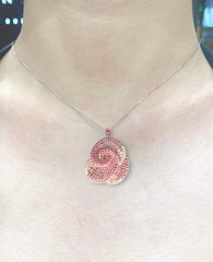#LVNA2024 | Deco Floral Pink Ruby Gemstones Diamond Necklace 14kt