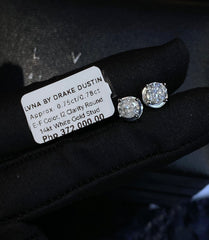 #LVNA2024 | 1.53cts EF I2 Round Brilliant Solitaire Stud Diamond Earrings 14kt