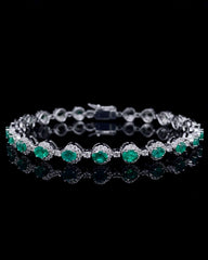 LVNA Signatures™️  Green Colombian Gemstones Diamond Bracelet 18kt