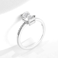 1.20ct L VS1 Radiant Cut Paved Diamond Engagement Ring 18kt GIA Certified