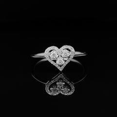 #LVNA2024 | Trinity Heart Halo Paved Diamond Ring 14kt