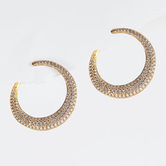 The Ivana Golden Crescent Moon Diamond Earrings 18kt | Editor’s Pick