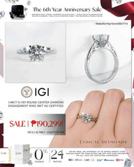 #BuyNow | 1.46ct G VS1 Round Center Diamond Engagement Ring 18kt IGI Certified