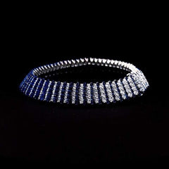 LVNA Signatures™️ | Blue Sapphire Gemstones Deco Statement Choker Diamond Necklace 18kt