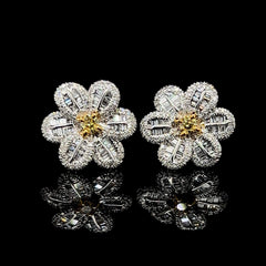 #LVNA2024 | Floral Baguette Stud Diamond Earrings 14kt