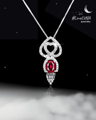 #LVNA2024 | A Girl’s Heart Red Ruby Diamond Necklace in 18” 18kt White Gold Chain