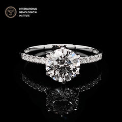 1.27ct H VS1 Round Brilliant Diamond Engagement Ring 14kt IGI Certified
